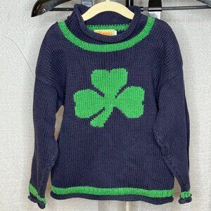 Claver Sweaters - Girls Rollneck St. Patrick's Day Shamrock Sweater - Size 7